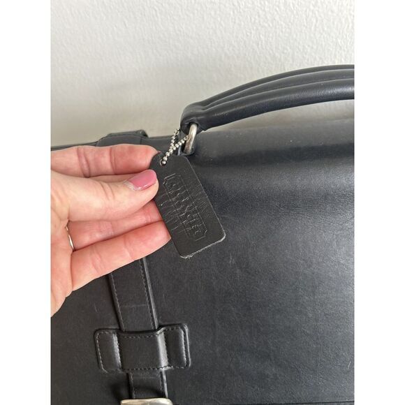 Vintage Coach Madison British Black Leather Briefcase Messenger Laptop Bag 5325 - Picture 10 of 16